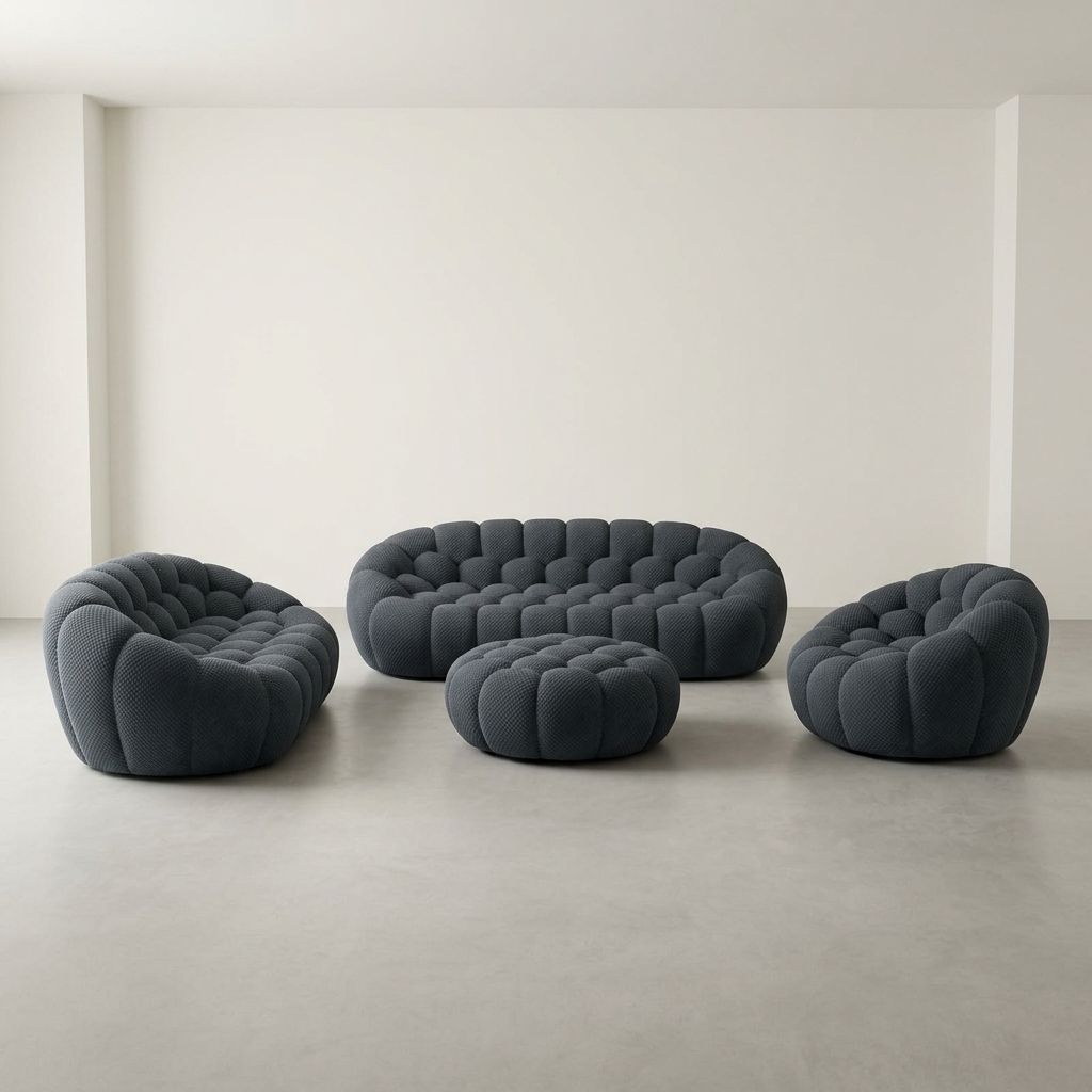 Juego de Sala Burbuja Gris Oscuro (4 Piezas), Salas & Cocinas